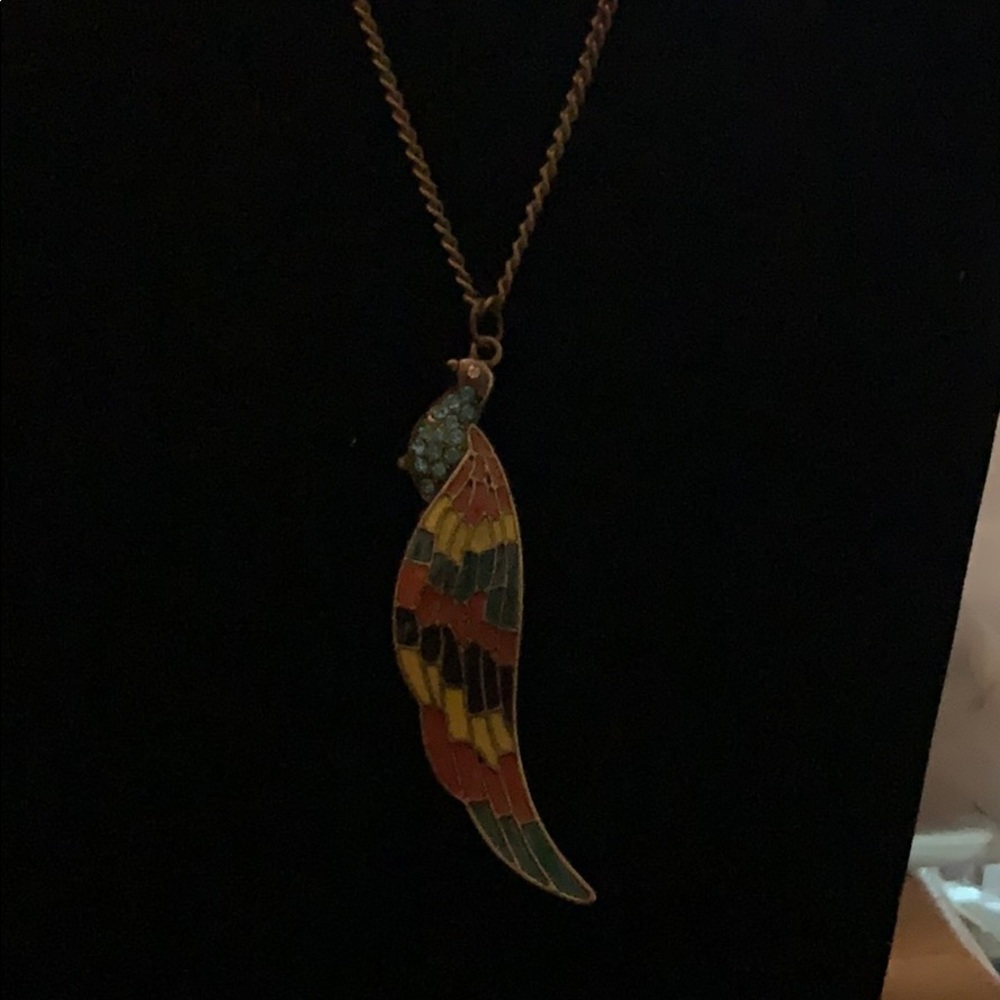 Peacock with ethnic feathers & blue stone inlays